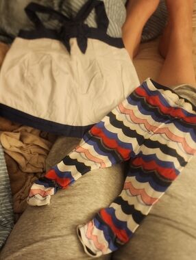 Sz 12-18 Months Janie and Jack Navy and White Outfit